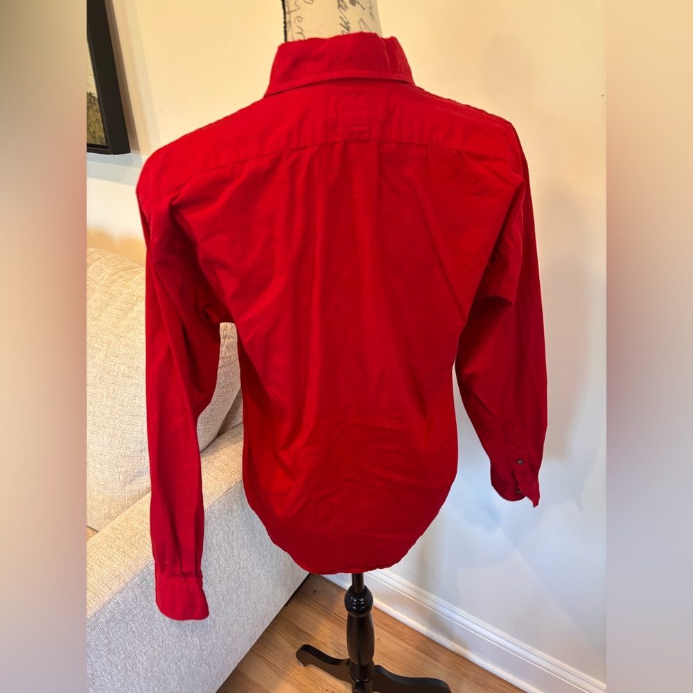 Ralph Lauren blue label button-down red women's shirt size 4 - Picture 4 of 7